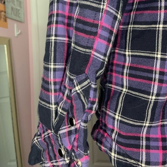 Fleece/Fur Lined Button Up Flannel Jacket - Picture 5 of 7